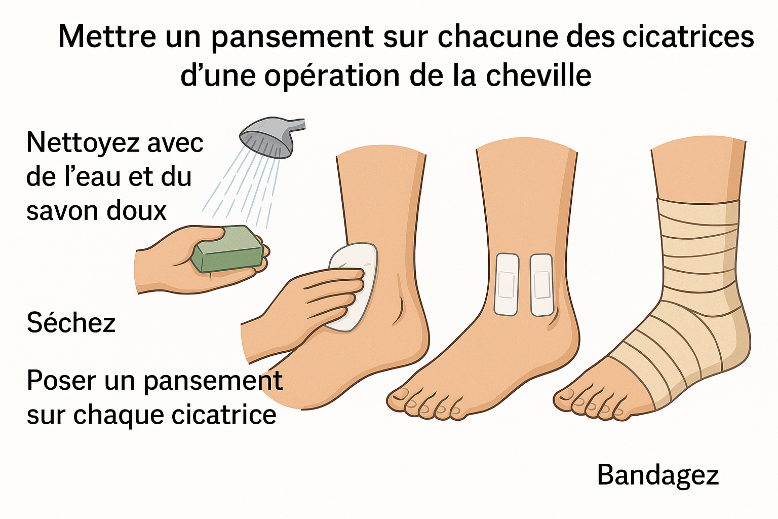 Illustration soins cheville